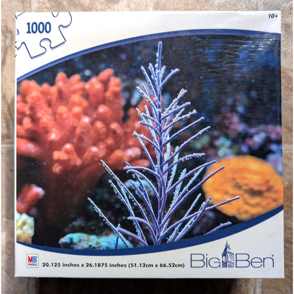 Big Ben Hasbro 1000 Piece Jigsaw Puzzle Coral Ocean Underwater Scene New! - Picture 1 of 2